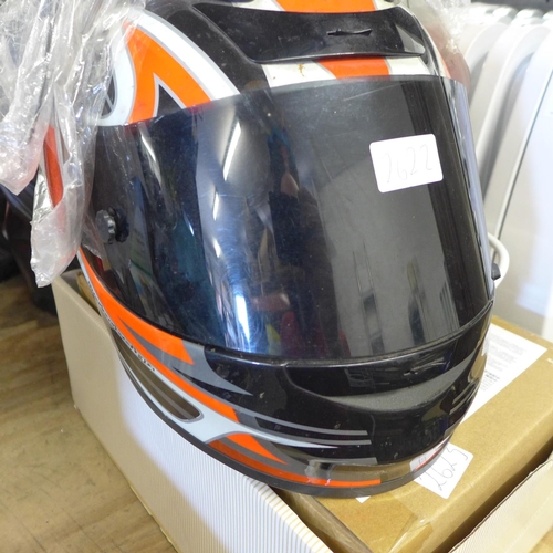 2622 - AGV motorcycle helmet, size M/S plus 3 new visors