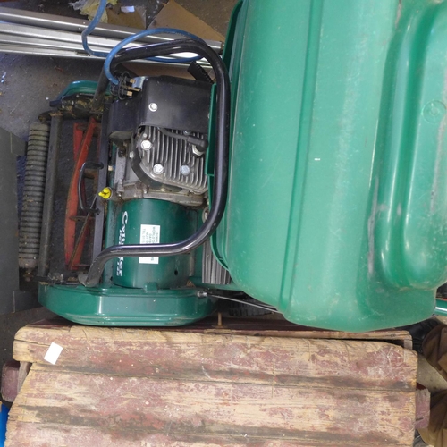 2666 - Suffolk Punch cylinder petrol 14S self-drive lawn mower with collector - W - seen running