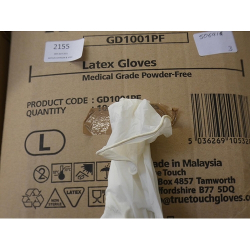 2155 - True Touch latex gloves, medical grade, large