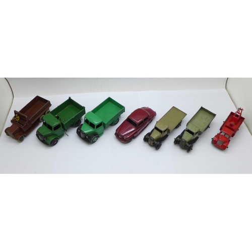 654 - Seven Dinky Toys die-cast model vehicles