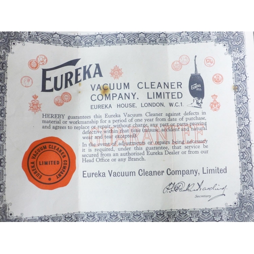 863 - A vintage 1920's Eureka vacuum cleaner, with original box