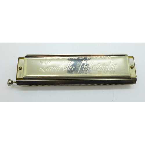 656A - Two Hohner The Larry Adler Professional 16 chromatic harmonicas, boxed