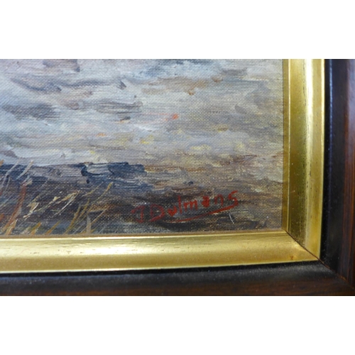 43 - Dutch School, dockyard, oil on panel, indistinctly signed, 28 x 23cms, framed