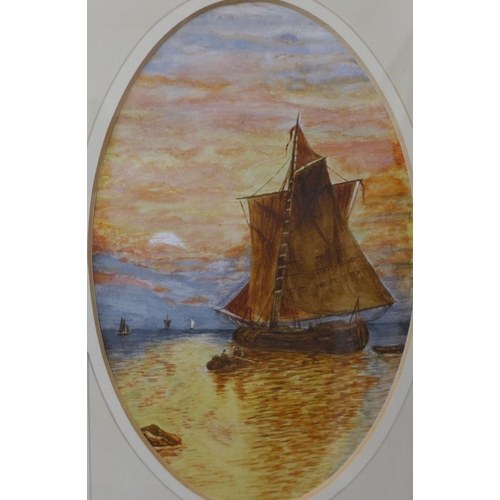 44 - Two English School watercolours, maritime scenes, framed