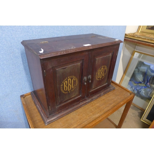 460 - A B.B.C mahogany table top cabinet