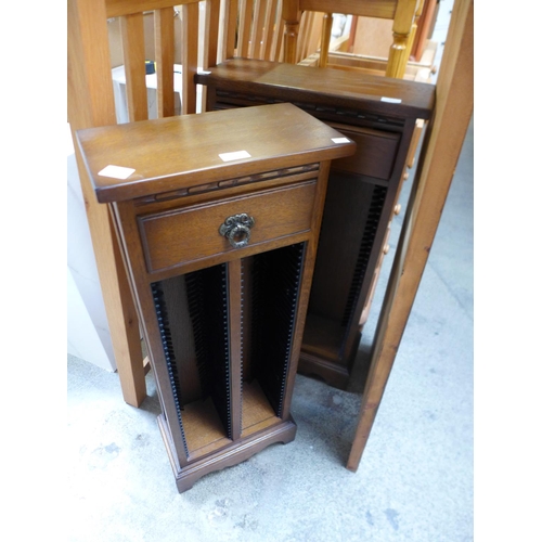 1762 - Two oak CD racks