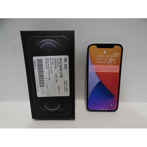 3071 - Apple Iphone 12 Pro mobile phone - with charging lead (128GB GRAPHITE MGMK3B/A), RRP £812.99 + VAT (... 