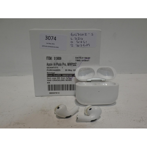 3074 - Pair of Apple Airpods Pro (MWP22ZM/A), RRP £189.99 + VAT (224-154) * This lot is subject to VAT