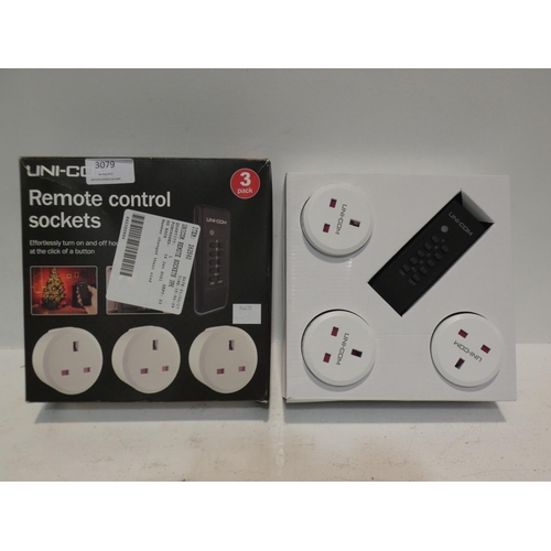 3079 - Unicom Remote Sockets 3Pk (220-298) * This lot is subject to VAT