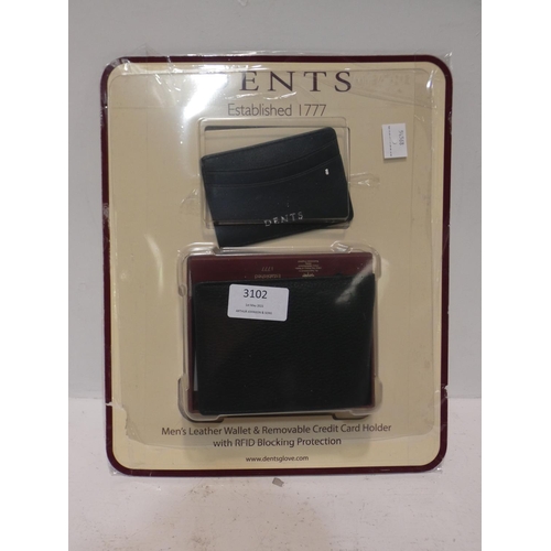 3102 - Dents black leather men's wallet (220) * This lot is subject to VAT