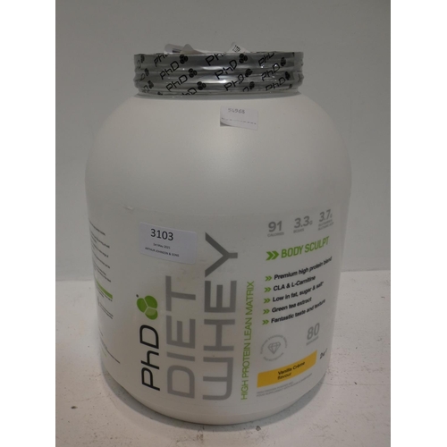 3103 - Phd Diet Whey Vanilla Protein Supplement (2kg)   (220-370) * This lot is subject to VAT