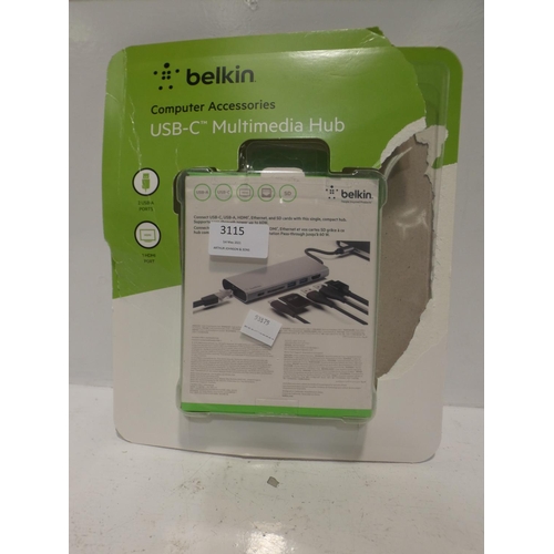 3115 - Belkin Usb-C Multimedia Hub  (220-66) * This lot is subject to VAT