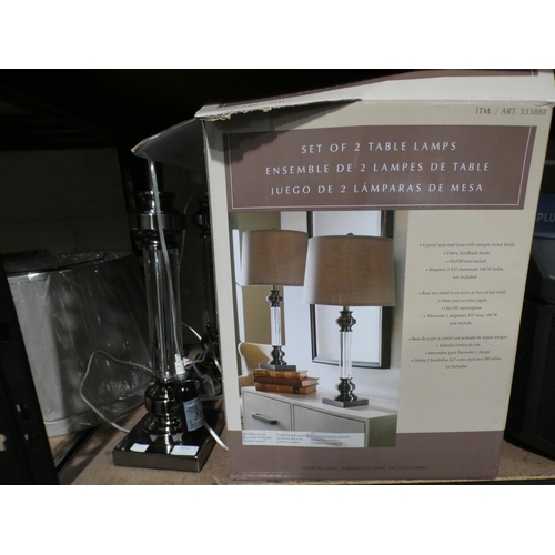 3151 - Sam 2Pk Glass Table Lamps       (220-311) * This lot is subject to VAT