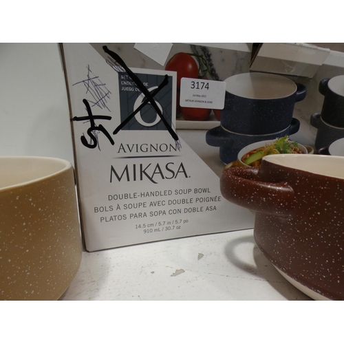 3174 - Mikasa Soup Bowls (One Missing) (220-197) * This lot is subject to VAT