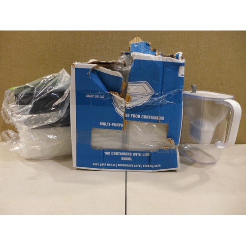 3226 - Jena Plastic T/Away Containers, Cafe Express 38Oz and Water Filter Jug  (220-336, 341) * This lot is... 