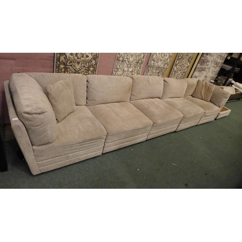 3391 - 6Pc Fabric Sectional Sofa (marked/stained), RRP £799.99 + VAT (220-108) * This lot is subject to VAT