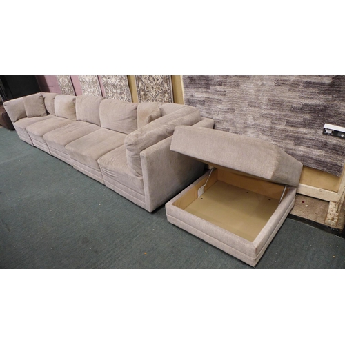 3391 - 6Pc Fabric Sectional Sofa (marked/stained), RRP £799.99 + VAT (220-108) * This lot is subject to VAT