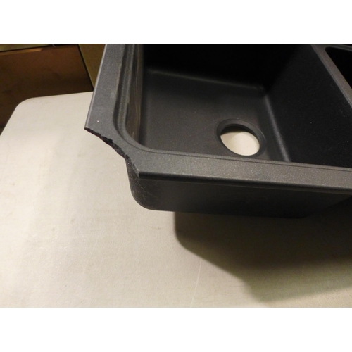 3413 - Blanco Black Ceramic sink - damaged broken corner, RRP £100 inc. VAT * This lot is subject to VAT