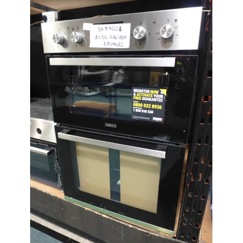 3415 - Zanussi H888xW594xD548 Built In Multifunction Double Oven - model no.:- ZOD35661XK, RRP £505 inc. VA... 