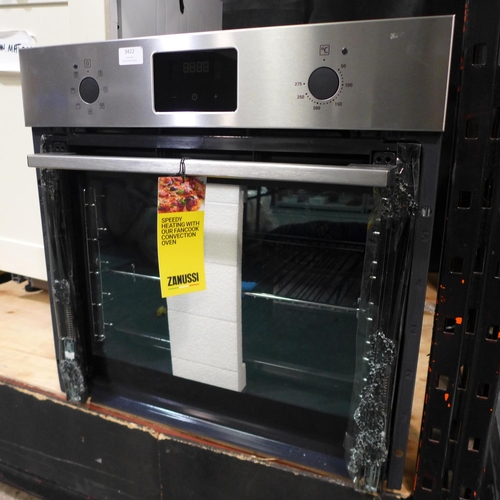 3422 - Zanussi single oven (front door damaged) *This lot is subject to VAT