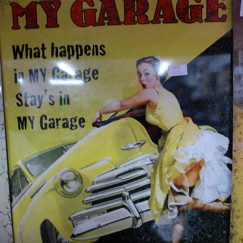 2994 - Metal My Garage sign (28 x 20in) * this lot is subject to VAT