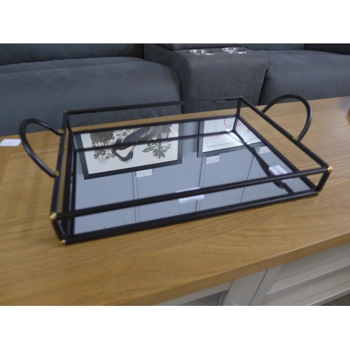 1386 - A rectangular black mirrored serving tray, 40 x 24cm (190014C215)   #