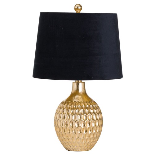 1522 - A gold base lamp with black velvet shade (2070825)   #