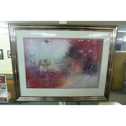 1546 - A framed print, Plum Fusion, by Soozy Barker, 60 x 80cm (1203G44)   #