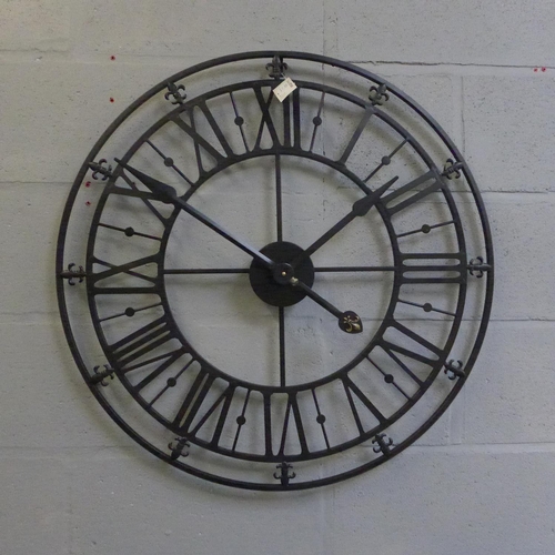 1547 - A black iron skeleton wall clock (ET30938)   #