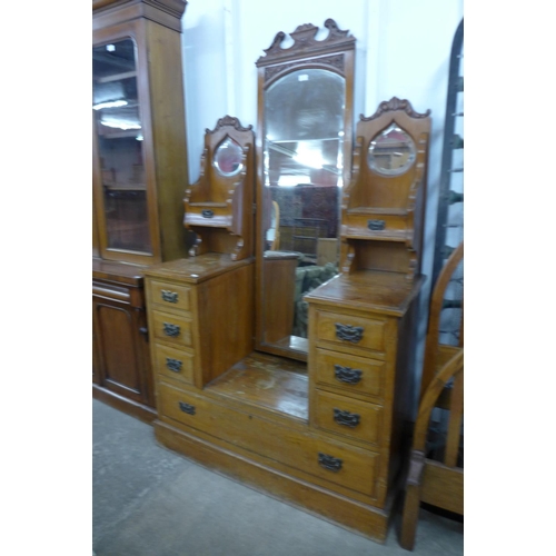 301a - A Victorian satin birch dressing table