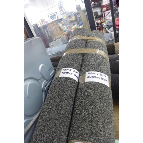 2293 - 2 Heavy duty barrier mats; grey, approx. 7ft 9