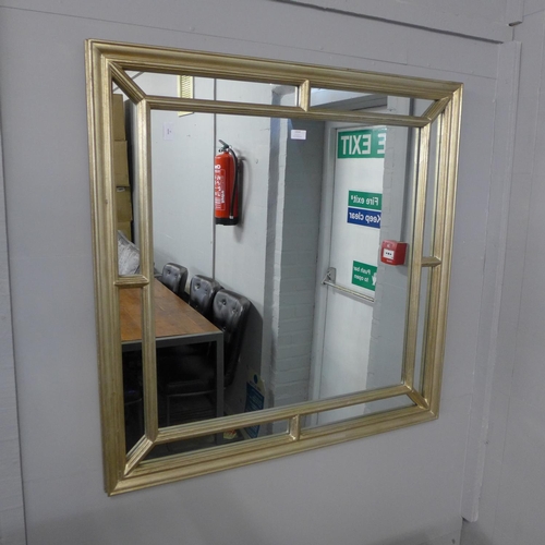 1566 - A large square gold framed mirror, 100cm x 100cms (190046C265)   #