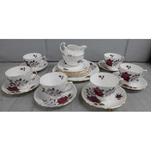 1178 - Colclough bone china six setting tea set plus cake plate, milk jug and sugar bowl **PLEASE NOTE THIS... 