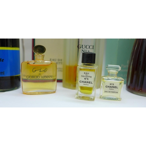 674 - Perfumes including Chanel, Gucci, Dolce & Gabbana and a Yves Saint Laurent make up palette