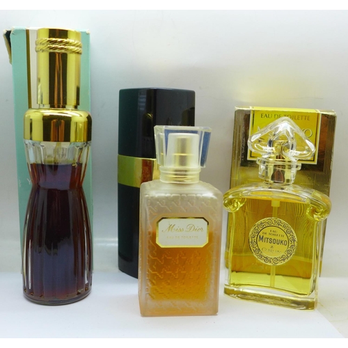 674 - Perfumes including Chanel, Gucci, Dolce & Gabbana and a Yves Saint Laurent make up palette