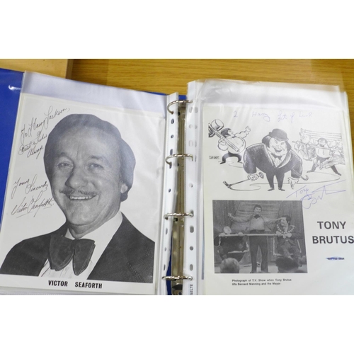 687 - An album of over 100 signed autographs of entertainers, ventriloquists, etc.