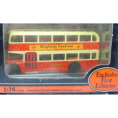 693 - Six Exclusive First Editions buses and lorries, boxed