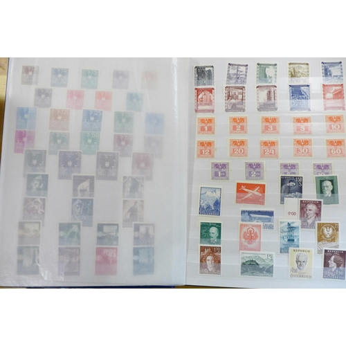 695 - Stamps; Austria mint stamps and postal history in stockbook