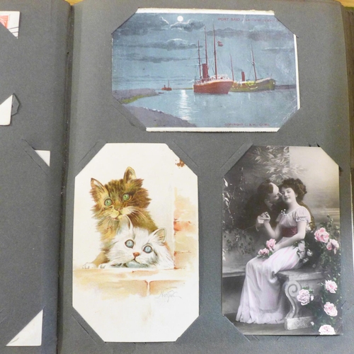 698 - Postcards; vintage postcard collection in period album (82 cards)