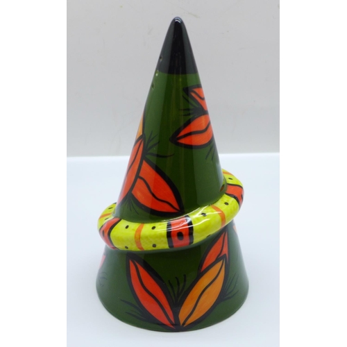 701 - Lorna Bailey Pottery - Limited Edition Ophidiophobia (snake phobia) pattern sugar shaker, number 36 ... 