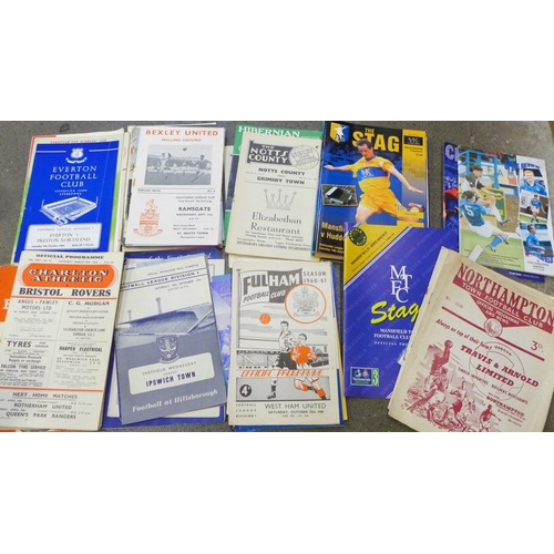 736 - A collection of football programmes, mid 1950's, 1960's and later