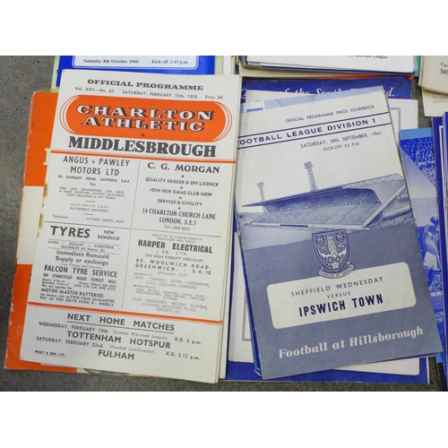 736 - A collection of football programmes, mid 1950's, 1960's and later