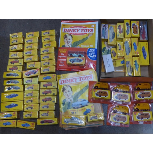 748 - A collection of sixty-two DeAgostini Dinky model vehicles and one Corgi 2001 model Austin A35