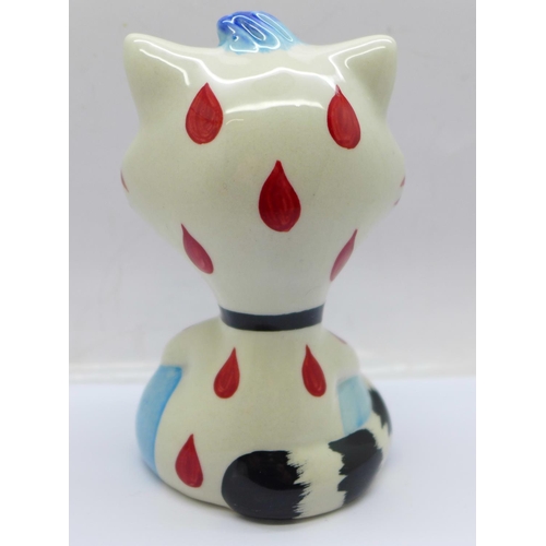 758 - Lorna Bailey Pottery - “Tad the Cat”, 13cm, signed on the base