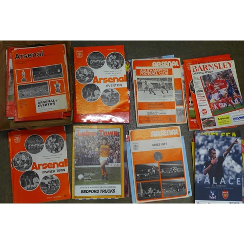 762 - Football programmes, Arsenal home and away (65 no.) and a book The Immaculate Season