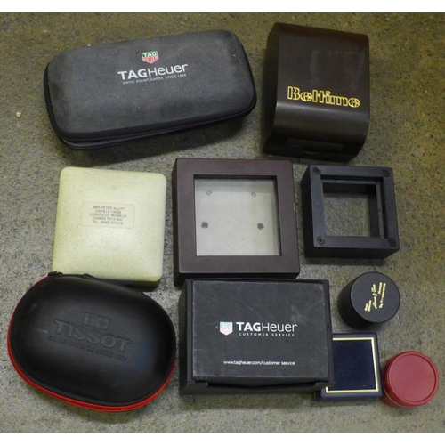 763 - Wristwatch and jewellery boxes including two Tag Heuer