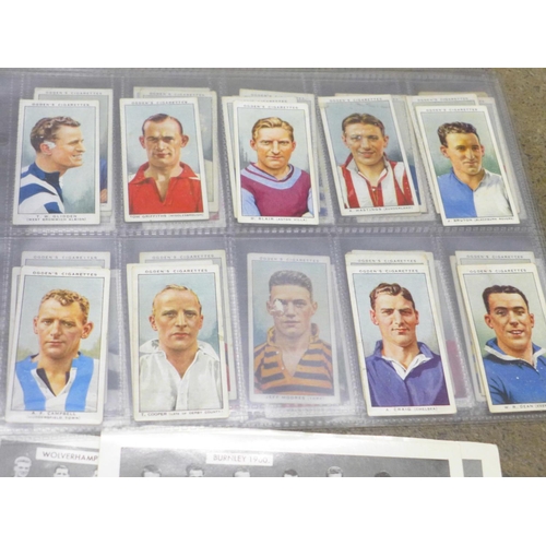 764 - Cigarette cards; football themed cigarette and trade cards, Noted Ogdens Football Club colours (40/5... 