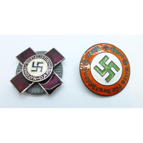 926 - Two German enamel badges