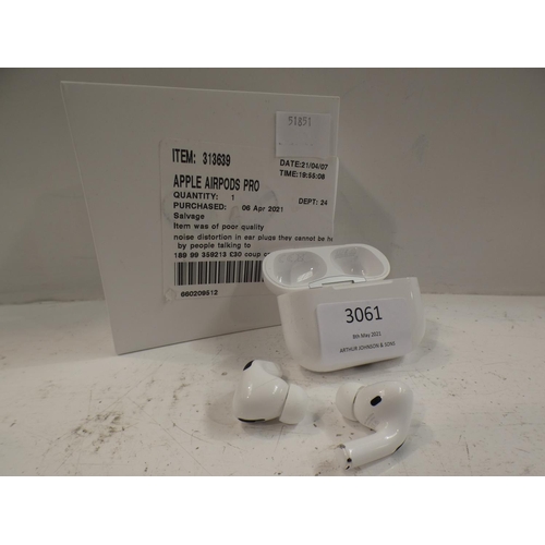 3061 - A pair of Apple Airpod Pro headphones (220) * This lot is subject to VAT