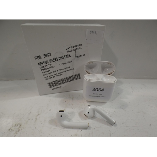 3064 - A pair of Apple Airpods with wireless case (220) * This lot is subject to VAT